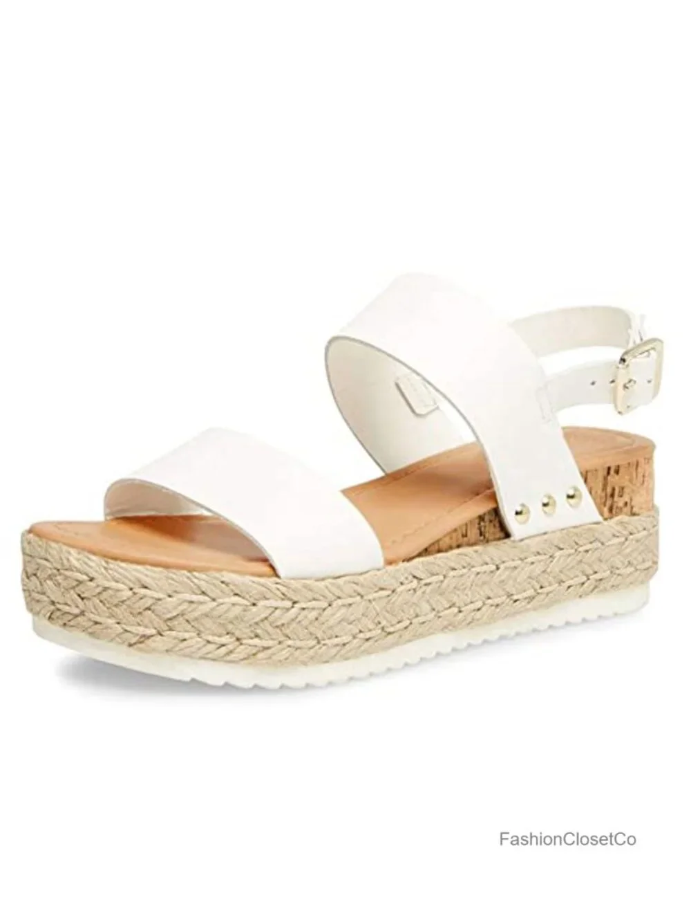 Espadrilles Sandals Ankle Strap Buckle Wedge Open Toe Platform Sandals